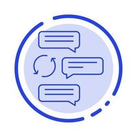 Chat Chatting Conversation Dialogue Auto Robot Blue Dotted Line Line Icon vector