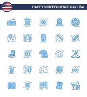 25 señales azules para el día de la independencia de estados unidos juego americano militar movis lápida editable elementos de diseño vectorial del día de estados unidos vector