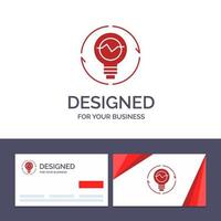 tarjeta de visita creativa y plantilla de logotipo bombilla concepto generación idea innovación luz bombilla vector ilustración