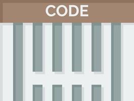 Bar Barcode Code Shopping  Flat Color Icon Vector icon banner Template