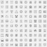 Set of 100 Creative Business Line Icons vector