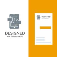 Promotion Social Social Promotion Digital Grey Logo Design and Business Card Template vector