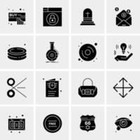 16 iconos universales de negocios vector ilustración de icono creativo para usar en proyectos relacionados con la web y dispositivos móviles