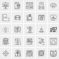 25 iconos de negocios universales vector ilustración de icono creativo para usar en proyectos relacionados con la web y dispositivos móviles