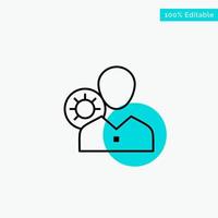 Work Efficiency Gear Human Personal Profile User turquoise highlight circle point Vector icon