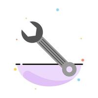 Wrench Adjustable Building Construction Repair Abstract Flat Color Icon Template vector