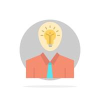 Man Idea Success Light Growth Abstract Circle Background Flat color Icon vector