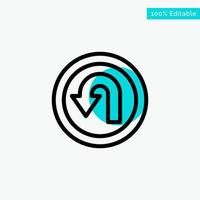 Arrow Back Navigation Way turquoise highlight circle point Vector icon