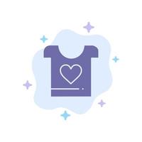 Clothes Love Heart Wedding Blue Icon on Abstract Cloud Background vector