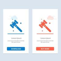 Construction Hammer Tool  Blue and Red Download and Buy Now web Widget Card Template vector