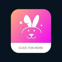 Bunny Easter Rabbit Mobile App Button Android and IOS Glyph Version vector