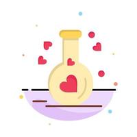 Flask Love Heart Wedding Abstract Flat Color Icon Template vector