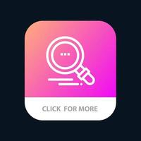 Search Find Motivation Mobile App Button Android and IOS Line Version vector