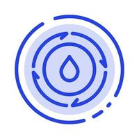 energía agua energía naturaleza azul línea punteada icono de línea vector