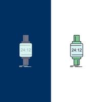 smart watch smartwatch watch apple android Flat Color Icon Vector