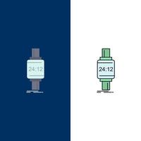 smart watch smartwatch watch apple android Flat Color Icon Vector