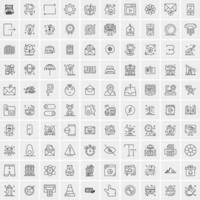 Set of 100 Creative Business Line Icons vector