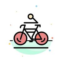 Activity Bicycle Bike Biking Cycling Abstract Flat Color Icon Template vector