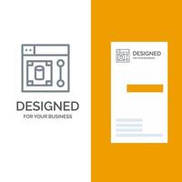 Web Design Designer Tool Grey Logo Design and Business Card Template