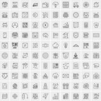 Set of 100 Creative Business Line Icons vector