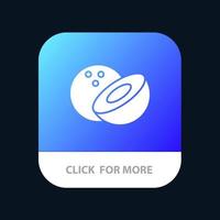 Coconut Food Mobile App Button Android and IOS Glyph Version vector