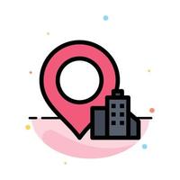 Location Building Hotel Abstract Flat Color Icon Template vector