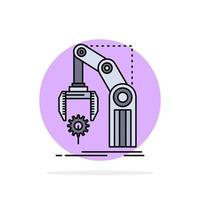 Automation factory hand mechanism package Flat Color Icon Vector