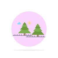 forest camping jungle tree pines Flat Color Icon Vector