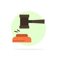 Action Auction Court Gavel Hammer Judge Law Legal Abstract Circle Background Flat color Icon vector