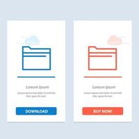 Folder File Data Storage  Blue and Red Download and Buy Now web Widget Card Template vector