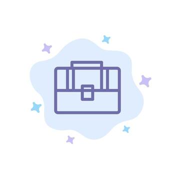 bolsa maleta caso bolso icono azul sobre fondo de nube abstracta vector