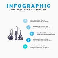 química droga laboratorio ciencia sólido icono infografía 5 pasos presentación antecedentes vector