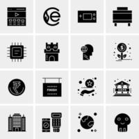 16 iconos universales de negocios vector ilustración de icono creativo para usar en proyectos relacionados con la web y dispositivos móviles