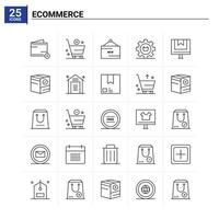 25 fondo de vector de conjunto de iconos de comercio electrónico