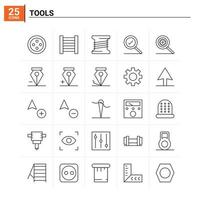 25 Tools icon set vector background