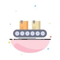 Belt box conveyor factory line Flat Color Icon Vector