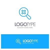 In Search Zoom Blue outLine Logo with place for tagline vector