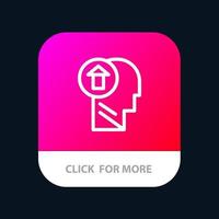 Arrow Head Human Knowledge Mind Up Mobile App Button Android and IOS Line Version vector