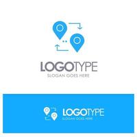 Location Map Pointer Travel Blue Solid Logo with place for tagline vector