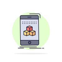 box 3d cube smartphone product Flat Color Icon Vector