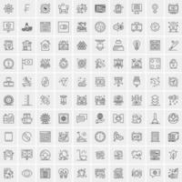 Set of 100 Creative Business Line Icons vector