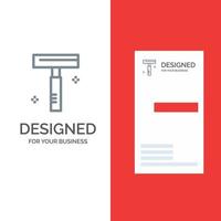 Beauty Cosmetic Razor Salon Grey Logo Design and Business Card Template vector