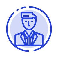 Boss Ceo Head Leader Mr Blue Dotted Line Line Icon vector