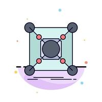 Base center connection data hub Flat Color Icon Vector