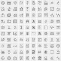 conjunto de 100 iconos de línea de negocios creativos vector