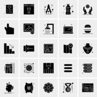 25 iconos de negocios universales vector ilustración de icono creativo para usar en proyectos relacionados con la web y dispositivos móviles