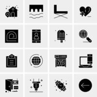 16 iconos universales de negocios vector ilustración de icono creativo para usar en proyectos relacionados con la web y dispositivos móviles