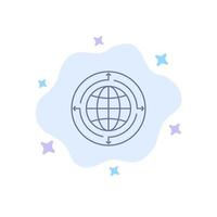 Globe Business Communication Connection Global World Blue Icon on Abstract Cloud Background vector