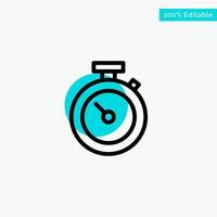 Timer Stopwatch Watch Time turquoise highlight circle point Vector icon