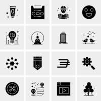 16 iconos universales de negocios vector ilustración de icono creativo para usar en proyectos relacionados con la web y dispositivos móviles